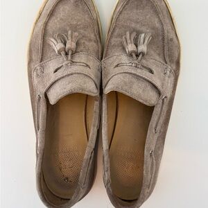 Brunello Cucinelli Taupe Suede Loafers